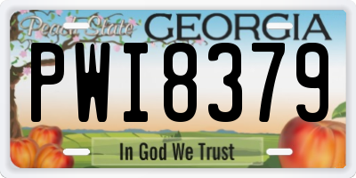 GA license plate PWI8379