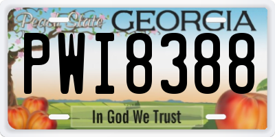 GA license plate PWI8388