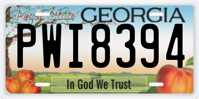 GA license plate PWI8394