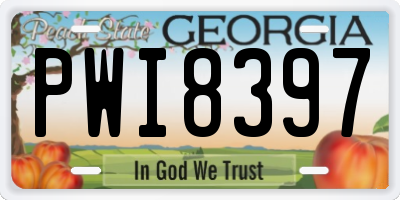 GA license plate PWI8397