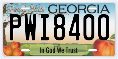 GA license plate PWI8400