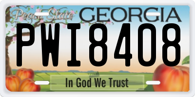 GA license plate PWI8408
