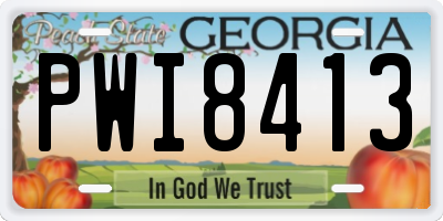 GA license plate PWI8413