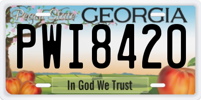 GA license plate PWI8420