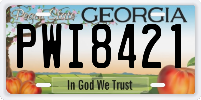 GA license plate PWI8421