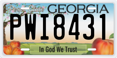 GA license plate PWI8431