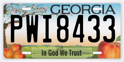 GA license plate PWI8433