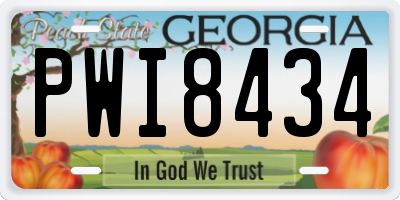 GA license plate PWI8434