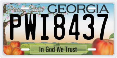 GA license plate PWI8437