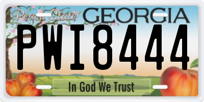 GA license plate PWI8444