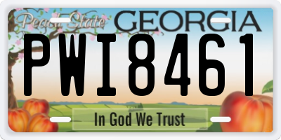 GA license plate PWI8461