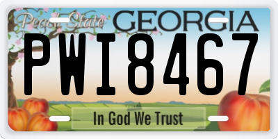 GA license plate PWI8467
