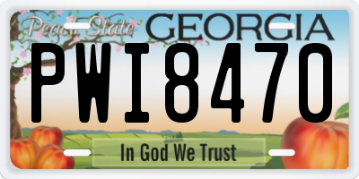 GA license plate PWI8470
