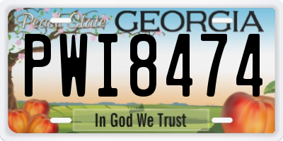 GA license plate PWI8474