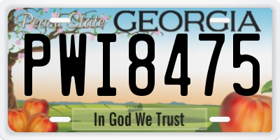 GA license plate PWI8475