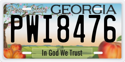 GA license plate PWI8476