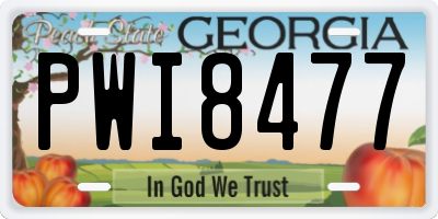 GA license plate PWI8477
