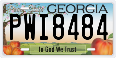 GA license plate PWI8484