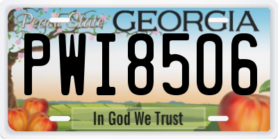 GA license plate PWI8506