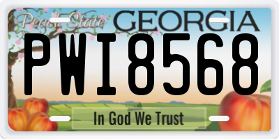 GA license plate PWI8568