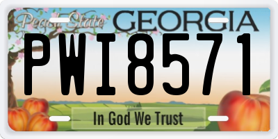 GA license plate PWI8571