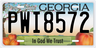 GA license plate PWI8572