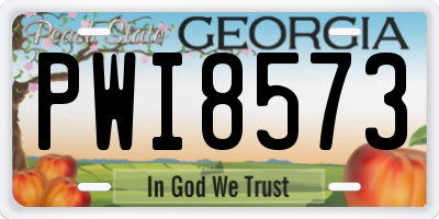 GA license plate PWI8573