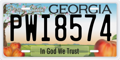 GA license plate PWI8574