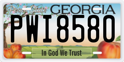 GA license plate PWI8580