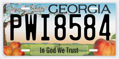 GA license plate PWI8584