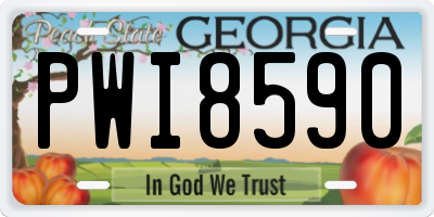 GA license plate PWI8590