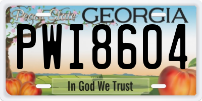 GA license plate PWI8604