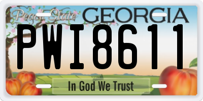GA license plate PWI8611
