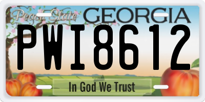 GA license plate PWI8612