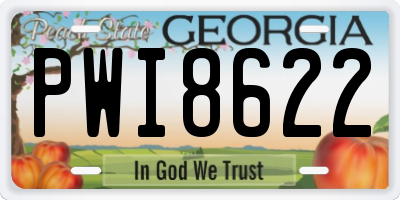 GA license plate PWI8622