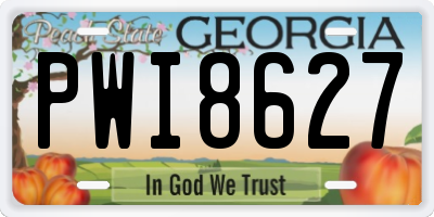 GA license plate PWI8627