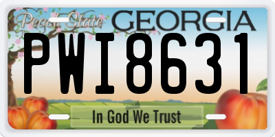 GA license plate PWI8631