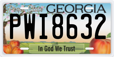 GA license plate PWI8632