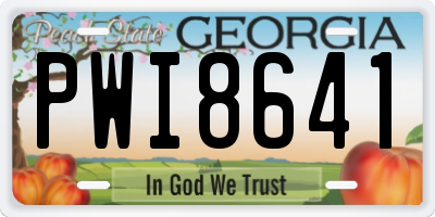 GA license plate PWI8641