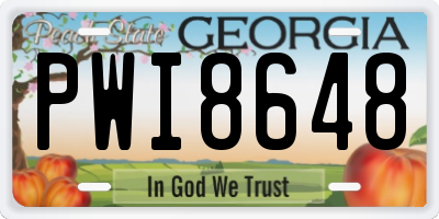 GA license plate PWI8648