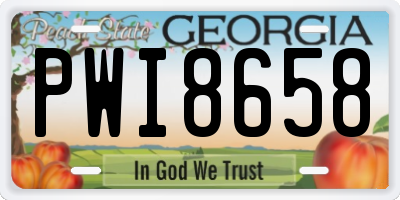 GA license plate PWI8658