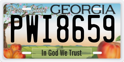 GA license plate PWI8659