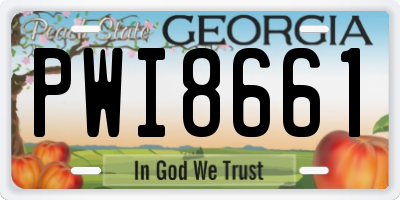 GA license plate PWI8661