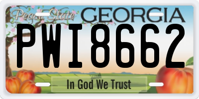 GA license plate PWI8662