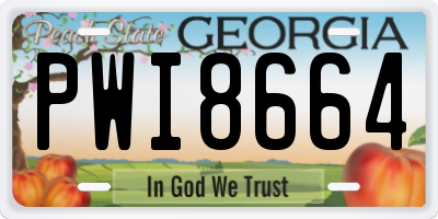 GA license plate PWI8664