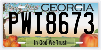 GA license plate PWI8673