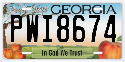 GA license plate PWI8674