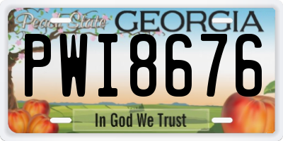 GA license plate PWI8676