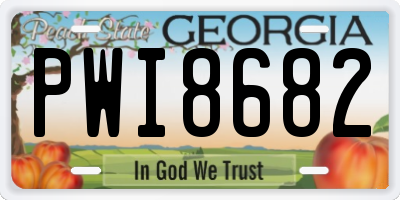 GA license plate PWI8682