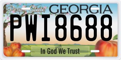 GA license plate PWI8688